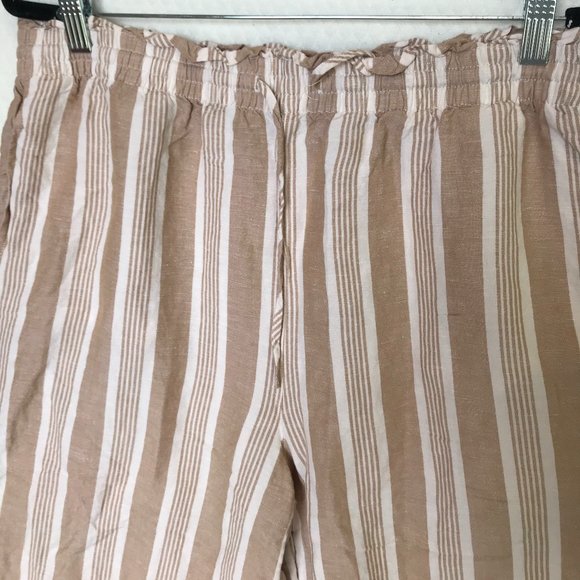 MADEWELL WIDE LEG CAPRI DRAWSTRING SZ LARGE NW 55% LINEN - Picture 2 of 4